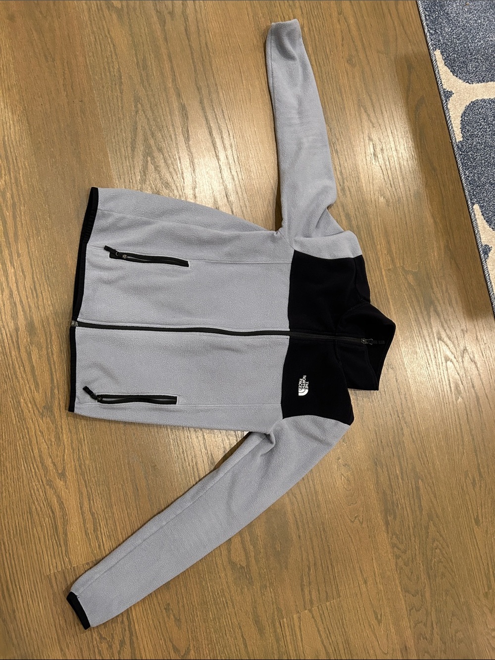 The North Face Women’s Light Gray and Black Fleece Jacket